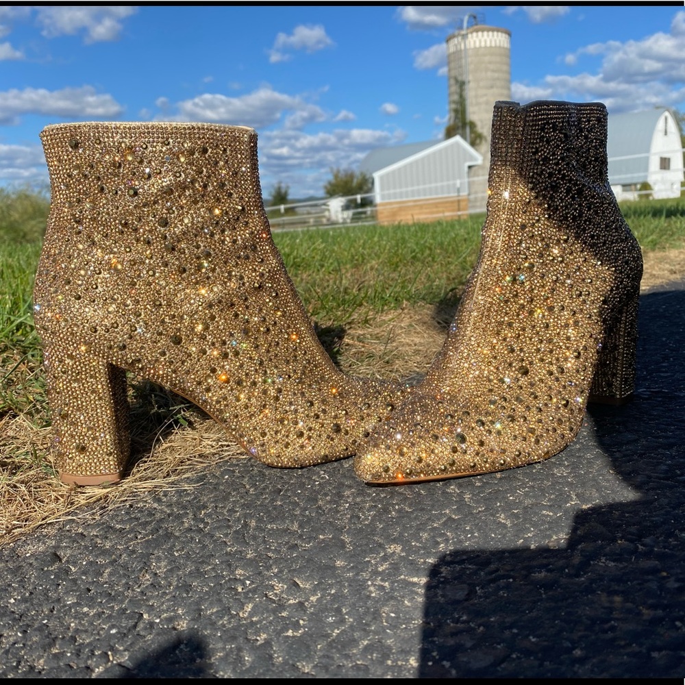 Betsey Johnson rhinestone booties
